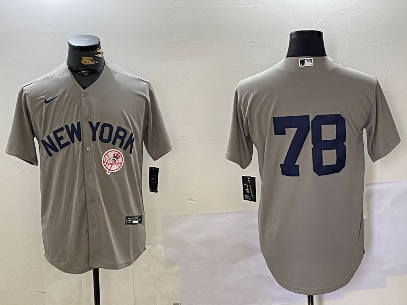 Men New York Yankees #78 No Name Grey Game 2024 Nike MLB Jersey style 3->new york yankees->MLB Jersey